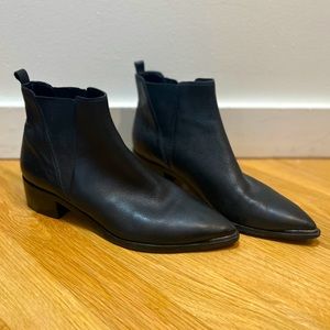 Marc Fisher Yale Black Leather Ankle Booties
